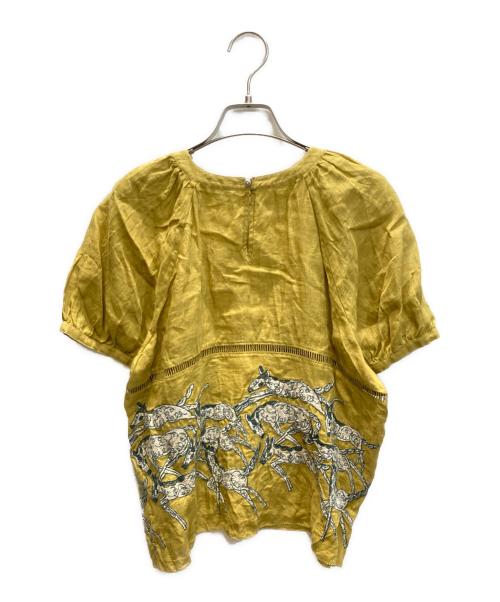 mina perhonen（ミナ ペルホネン）mina perhonen (ミナ ペルホネン) papurikko リネンブラウス イエロー サイズ:SIZE 38の古着・服飾アイテム
