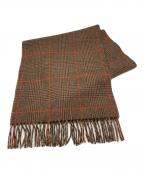 JOSHUA ELLISジョシュア エリス）の古着「カシミヤチェックマフラー」｜ブラウン×オレンジ