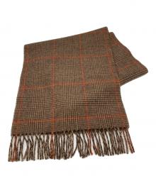 JOSHUA ELLIS（ジョシュア エリス）の古着「カシミヤチェックマフラー」｜ブラウン×オレンジ