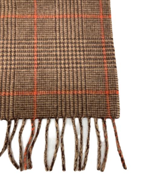 JOSHUA ELLIS（ジョシュア エリス）Joshua Ellis (ジョシュア エリス) カシミヤチェックマフラー ブラウン×オレンジ サイズ:下記参照の古着・服飾アイテム
