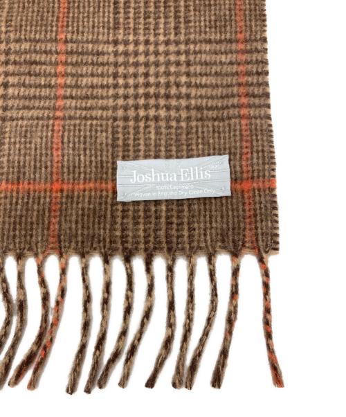 JOSHUA ELLIS（ジョシュア エリス）Joshua Ellis (ジョシュア エリス) カシミヤチェックマフラー ブラウン×オレンジ サイズ:下記参照の古着・服飾アイテム
