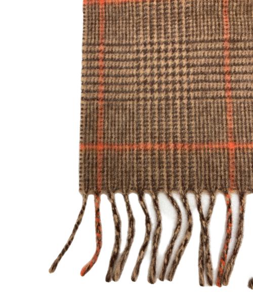 JOSHUA ELLIS（ジョシュア エリス）Joshua Ellis (ジョシュア エリス) カシミヤチェックマフラー ブラウン×オレンジ サイズ:下記参照の古着・服飾アイテム