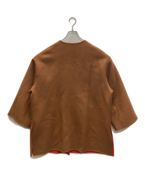 UNITED ARROWS（ユナイテッドアローズ）UNITED ARROWS (ユナイテッドアローズ) バイカラー リバー ミドルコート ブラウン×オレンジ サイズ:SIZE 36の古着・服飾アイテム