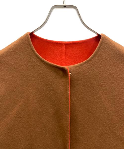 UNITED ARROWS（ユナイテッドアローズ）UNITED ARROWS (ユナイテッドアローズ) バイカラー リバー ミドルコート ブラウン×オレンジ サイズ:SIZE 36の古着・服飾アイテム