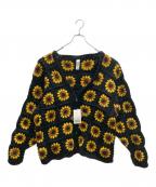 Niche.×JOINT WORKSニッチ×ジョイントワークス）の古着「クロシェニットカーディガン」｜ブラック×イエロー