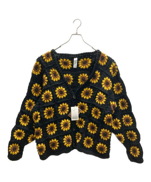 Niche.（ニッチ）Niche. (ニッチ) JOINT WORKS (ジョイントワークス) クロシェニットカーディガン ブラック×イエロー サイズ:Free 未使用品の古着・服飾アイテム