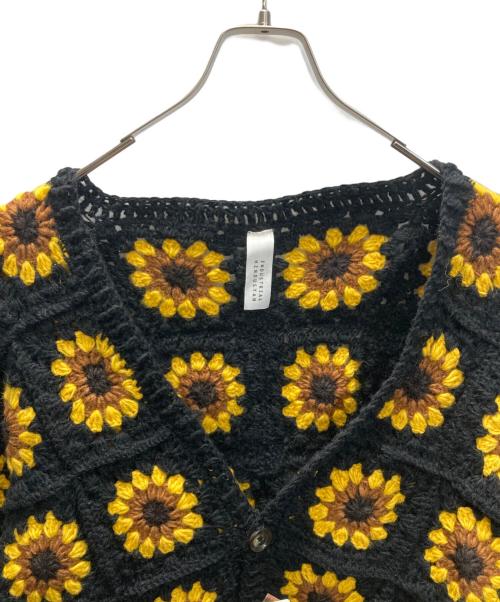 Niche.（ニッチ）Niche. (ニッチ) JOINT WORKS (ジョイントワークス) クロシェニットカーディガン ブラック×イエロー サイズ:Free 未使用品の古着・服飾アイテム