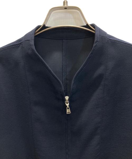 UNITED ARROWS（ユナイテッドアローズ）UNITED ARROWS (ユナイテッドアローズ) COMFY ノーカラー ジップアップ ジャケット ネイビー サイズ:SIZE 38の古着・服飾アイテム