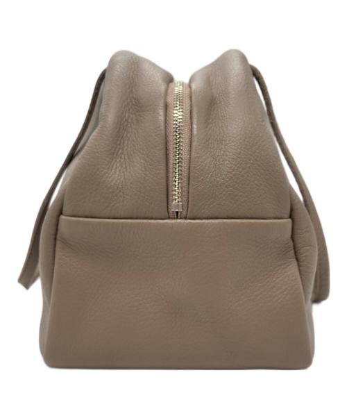 deux C（ドゥ セー）deux C (ドゥ セー) レザーボストンバッグ ベージュの古着・服飾アイテム