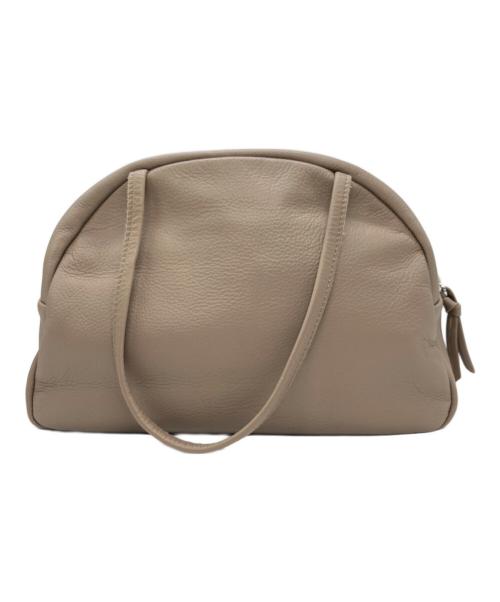 deux C（ドゥ セー）deux C (ドゥ セー) レザーボストンバッグ ベージュの古着・服飾アイテム