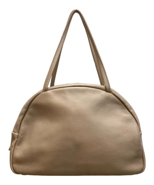 deux C（ドゥ セー）deux C (ドゥ セー) レザーボストンバッグ ベージュの古着・服飾アイテム