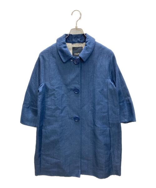 'S Max Mara（エスマックスマーラ）'S Max Mara (エスマックスマーラ) リネン混コート ブルー サイズ:SIZE 40の古着・服飾アイテム