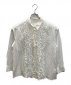 Spick and Spanスピック＆スパン）の古着「コットンシルクフロントフリルブラウス」｜ホワイト