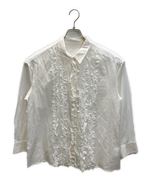 Spick and Span（スピック＆スパン）Spick and Span (スピック＆スパン) コットンシルクフロントフリルブラウス ホワイト サイズ:Free 未使用品の古着・服飾アイテム