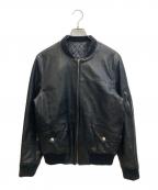 PAUL SMITHポールスミス）の古着「MA-1 ラムレザージャケット」｜ブラック