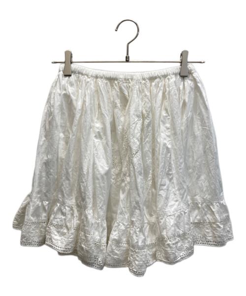 crinkle crinkle crinkle（クリンクル クリンクル クリンクル）crinkle crinkle crinkle (クリンクル クリンクル クリンクル) 2way embroideryミニスカート ホワイト サイズ:SIZE Freeの古着・服飾アイテム