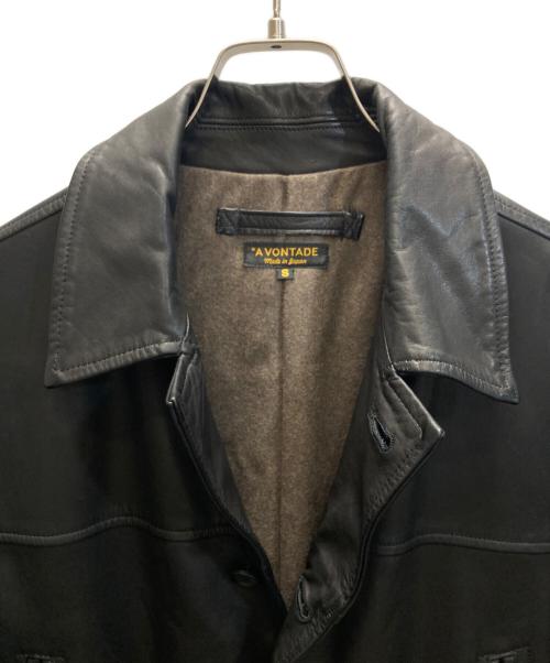 A vontade（アボンタージ）A vontade (アボンタージ) Leather Car Coat レザーカーコート ブラック サイズ:SIZE Sの古着・服飾アイテム