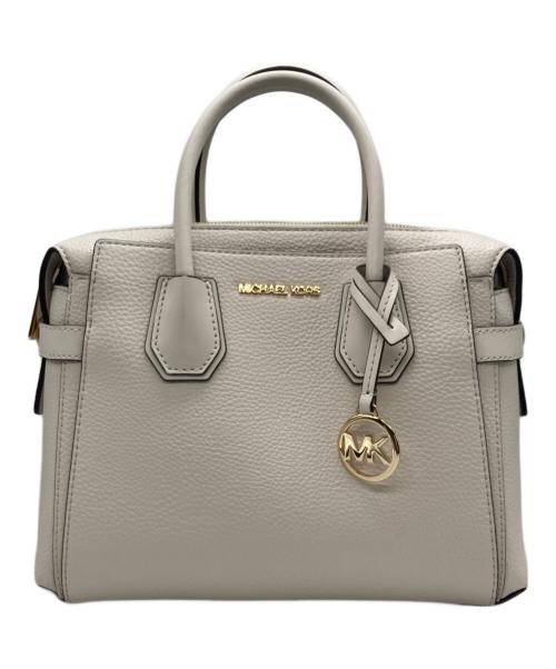 MICHAEL KORS（マイケル・コース）MICHAEL KORS (マイケル・コース) MERCER トップジップ ベルテッド サッチェル スモール 2WAYショルダーバッグ ベージュの古着・服飾アイテム