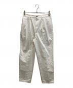 BATEAUX DE SHIRS×SHIPSバトー・ドゥ・シールズ×シップス）の古着「スーピマ コットン ツイル 2タック ワイドパンツ」｜ホワイト