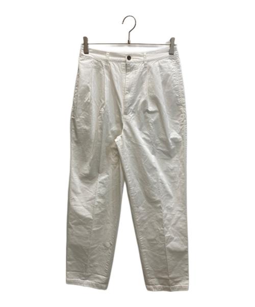 BATEAUX DE SHIRS（バトー・ドゥ・シールズ）BATEAUX DE SHIRS (バトー・ドゥ・シールズ) SHIPS (シップス) スーピマ コットン ツイル 2タック ワイドパンツ ホワイト サイズ:SIZE 1の古着・服飾アイテム