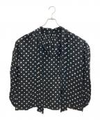 journal standard L'essageジャーナルスタンダード レサージュ）の古着「ボウタイボリュームブラウス」｜ブラック×ベージュ