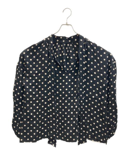 journal standard L'essage（ジャーナルスタンダード レサージュ）journal standard L'essage (ジャーナルスタンダード レサージュ) ボウタイボリュームブラウス ブラック×ベージュ サイズ:表記無しの古着・服飾アイテム