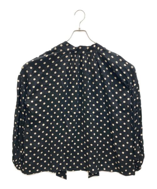 journal standard L'essage（ジャーナルスタンダード レサージュ）journal standard L'essage (ジャーナルスタンダード レサージュ) ボウタイボリュームブラウス ブラック×ベージュ サイズ:表記無しの古着・服飾アイテム