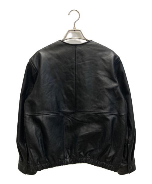 BEAUTY&YOUTH（ビューティーアンドユース）BEAUTY&YOUTH (ビューティーアンドユース) シープレザー ノーカラージップブルゾン ブラック サイズ:SIZE Sの古着・服飾アイテム