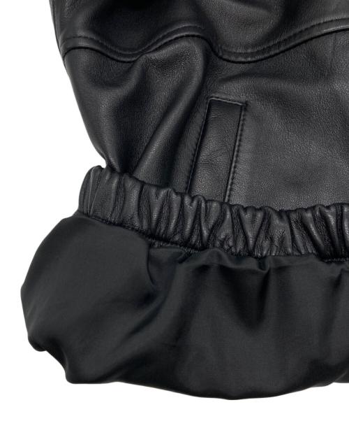 BEAUTY&YOUTH（ビューティーアンドユース）BEAUTY&YOUTH (ビューティーアンドユース) シープレザー ノーカラージップブルゾン ブラック サイズ:SIZE Sの古着・服飾アイテム