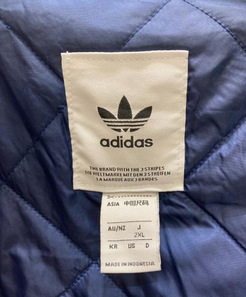 adidas（アディダス）adidas (アディダス) ブルー タータン カレッジジャケット ネイビー×グリーン サイズ:SIZE 2XLの古着・服飾アイテム