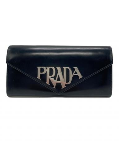 【Yuさん専用】プラダ　リバーシブルレザー　ブラック×ネイビー　三角ロゴ　3L PRADA プラダ リバーシブルレザー ブラック×ネイビー 三角ロゴ 3L