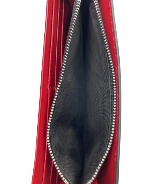 PRADA（プラダ）PRADA (プラダ) パスケース付 メタリックレザーロゴフラップ2つ折財布 ブラック サイズ:下記参照の古着・服飾アイテム