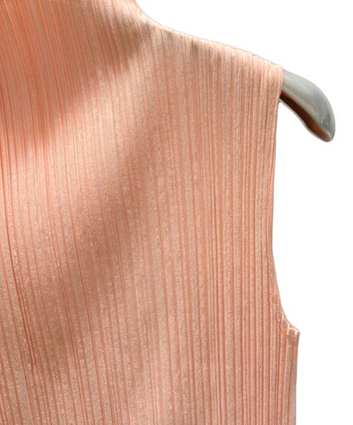PLEATS PLEASE（プリーツプリーズ）PLEATS PLEASE (プリーツプリーズ) プリーツハイネックノースリーブカットソー ピンク サイズ:SIZE 3の古着・服飾アイテム