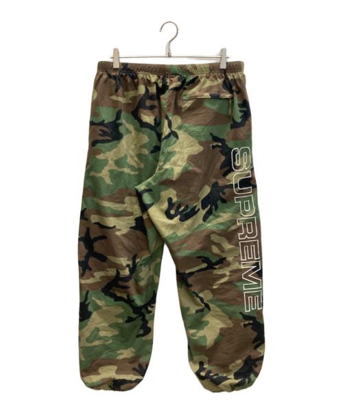 SUPREME（シュプリーム）SUPREME (シュプリーム) SPellout Embroidered Ripstop Track Pant グリーン×ブラウン サイズ:Ｌの古着・服飾アイテム