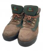 Timberlandティンバーランド）の古着「フィールドブーツ ファブリック&レザー ウォータープルーフ」｜ブラウン×グリーン