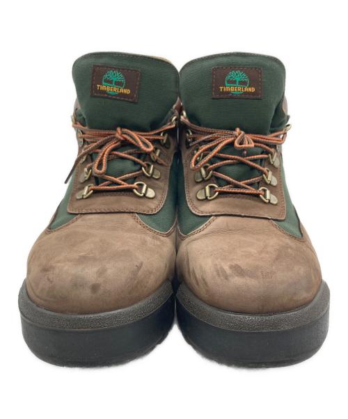Timberland（ティンバーランド）Timberland (ティンバーランド) フィールドブーツ ファブリック&レザー ウォータープルーフ ブラウン×グリーン サイズ:27㎝の古着・服飾アイテム