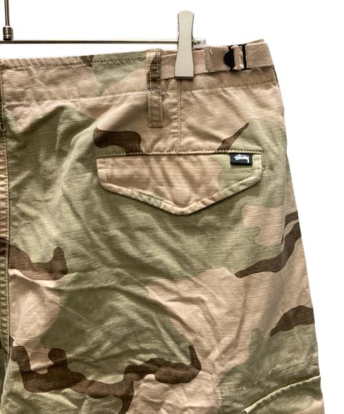 stussy（ステューシー）stussy (ステューシー) CARGO SHORT RIPSTOP ベージュ×グリーン サイズ:SIZE 36の古着・服飾アイテム