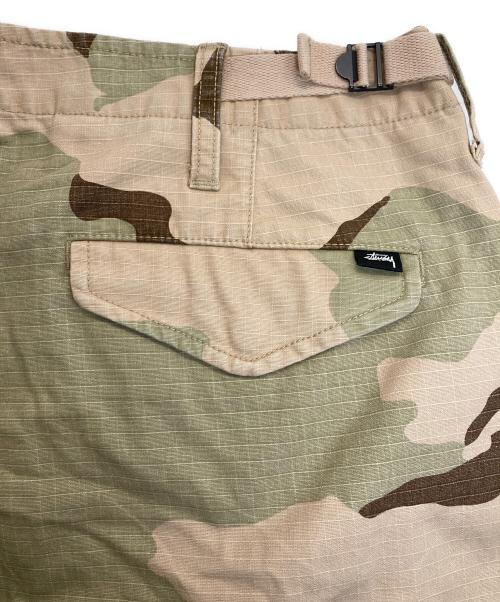 stussy（ステューシー）stussy (ステューシー) CARGO SHORT RIPSTOP ベージュ×グリーン サイズ:SIZE 36の古着・服飾アイテム