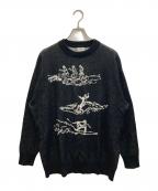 RHC Ron Hermanアールエイチシー ロンハーマン）の古着「Surf Drawing Jacquard Knit」｜ブラック
