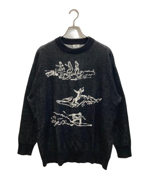 RHC Ron Herman（アールエイチシー ロンハーマン）RHC Ron Herman (アールエイチシー ロンハーマン) Surf Drawing Jacquard Knit ブラック サイズ:SIZE Mの古着・服飾アイテム