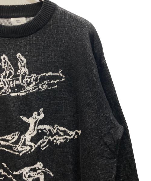 RHC Ron Herman（アールエイチシー ロンハーマン）RHC Ron Herman (アールエイチシー ロンハーマン) Surf Drawing Jacquard Knit ブラック サイズ:SIZE Mの古着・服飾アイテム