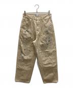 ATELLIER WELLS BY JOHNBULLアトリエ ウェルズ バイ ジョンブル）の古着「オックスオーバーダイダブルニーパンツ」｜ベージュ