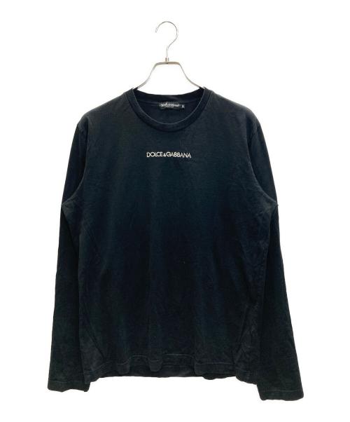 DOLCE & GABBANA（ドルチェ＆ガッバーナ）DOLCE & GABBANA (ドルチェ＆ガッバーナ) ロゴ刺繍カットソー ブラック サイズ:SIZE 50の古着・服飾アイテム