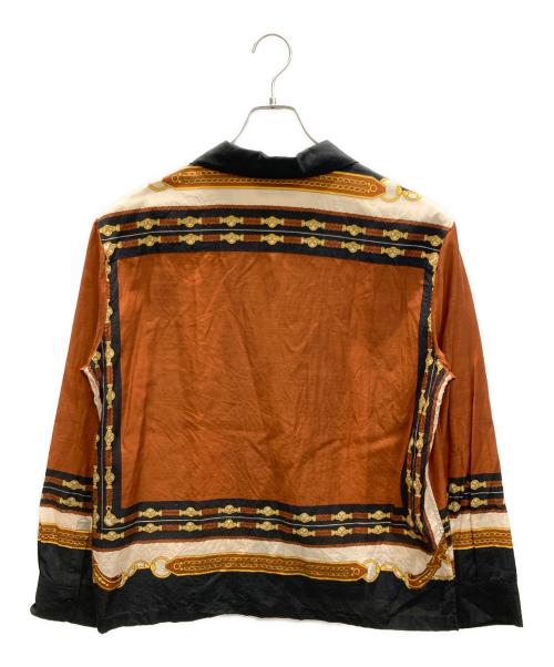 H&M（エイチアンドエム）H&M (エイチアンドエム) TOGA ARCHIVES (トーガアーカイブス) オープンカラーシャツ ブラック×ブラウン サイズ:SIZE Mの古着・服飾アイテム