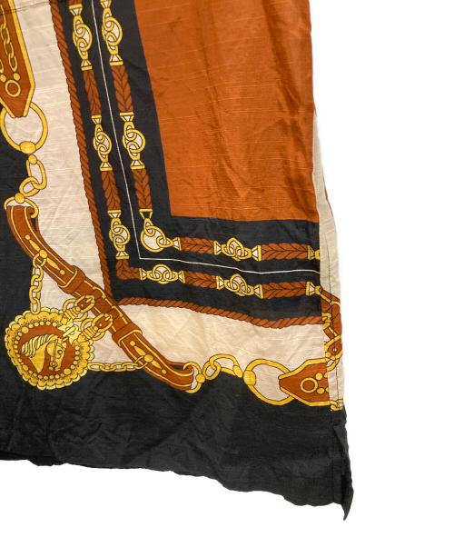 H&M（エイチアンドエム）H&M (エイチアンドエム) TOGA ARCHIVES (トーガアーカイブス) オープンカラーシャツ ブラック×ブラウン サイズ:SIZE Mの古着・服飾アイテム