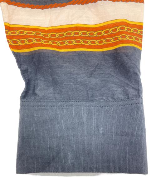 H&M（エイチアンドエム）H&M (エイチアンドエム) TOGA ARCHIVES (トーガアーカイブス) オープンカラーシャツ ブラック×ブラウン サイズ:SIZE Mの古着・服飾アイテム