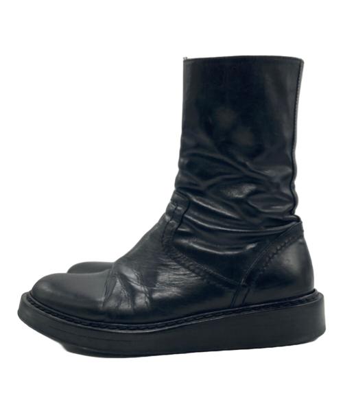 ANN DEMEULEMEESTER（アンドゥムルメステール）ANN DEMEULEMEESTER (アンドゥムルメステール) サイドジップブーツ ブラック サイズ:下記参照の古着・服飾アイテム