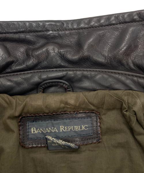 BANANA REPUBLIC（バナナリパブリック）BANANA REPUBLIC (バナナリパブリック) レザーフライトジャケット ブラウン サイズ:SIZE 42の古着・服飾アイテム