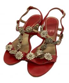 CHANEL（シャネル）の古着「カメリア コルク サンダル」｜レッド