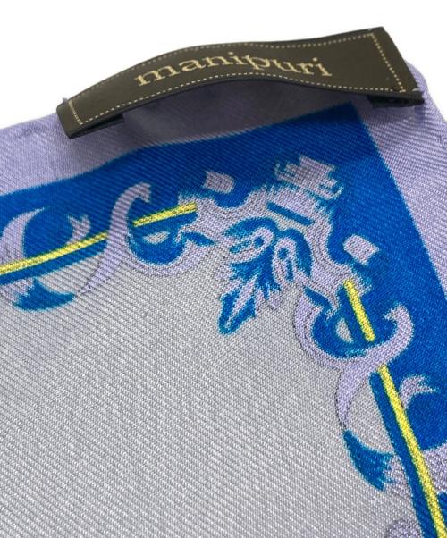 manipuri（マニプリ）manipuri (マニプリ) シルクスカーフ ブルー サイズ:下記参照の古着・服飾アイテム